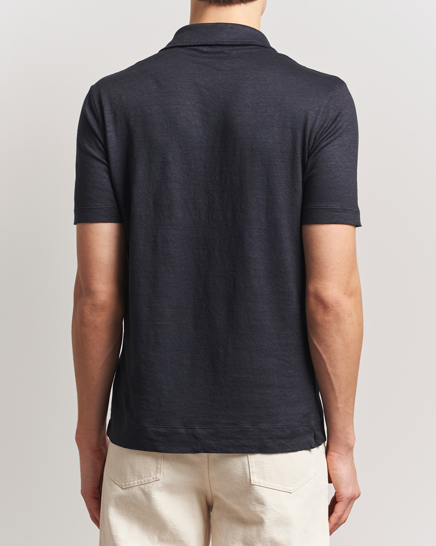Herren | Poloshirts | Massimo Alba | Filicudi Cotton/Linen Polo Navy