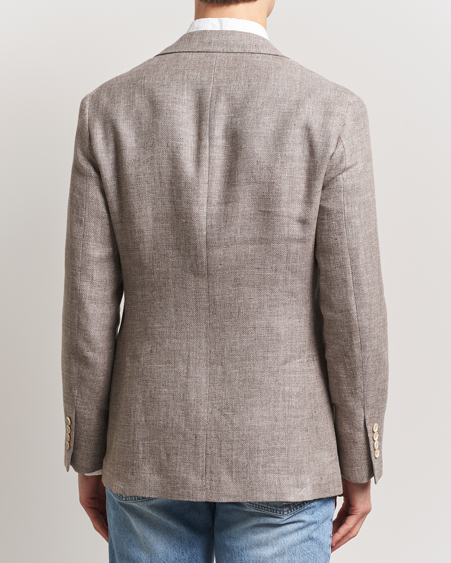 Herren | Sakkos | Brunello Cucinelli | Single Breasted Linen Blend Twill Blazer Beige