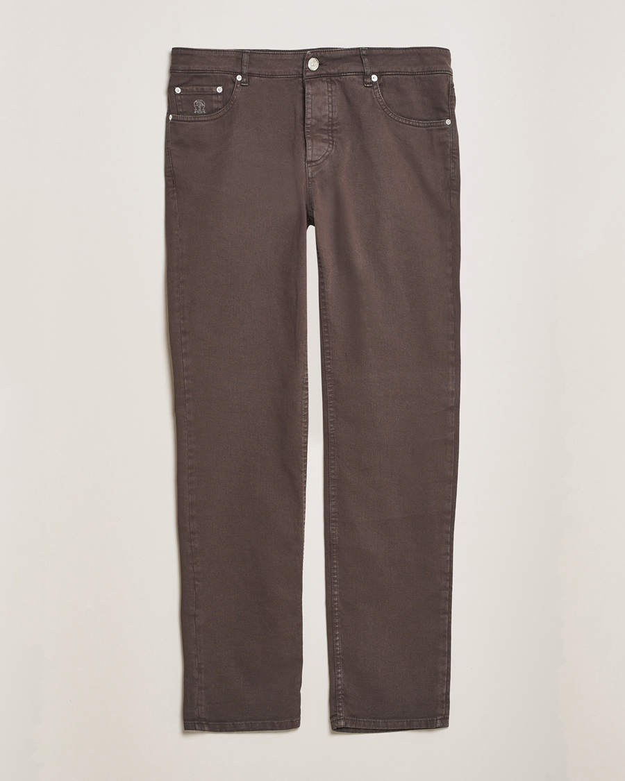 Herren | Hosen | Brunello Cucinelli | Slim Fit Bull Denim Pants Dark Brown