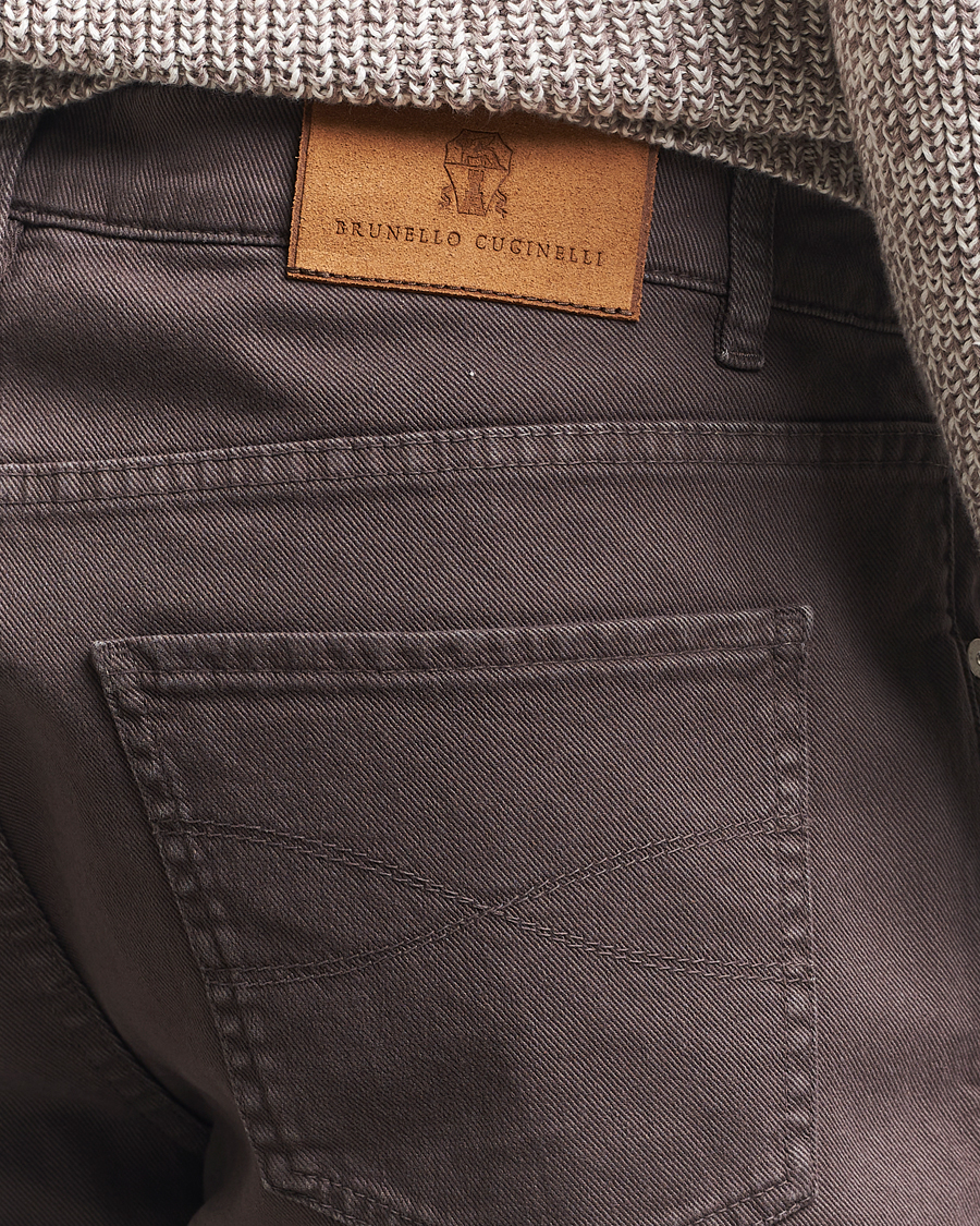Herren | Hosen | Brunello Cucinelli | Slim Fit Bull Denim Pants Dark Brown