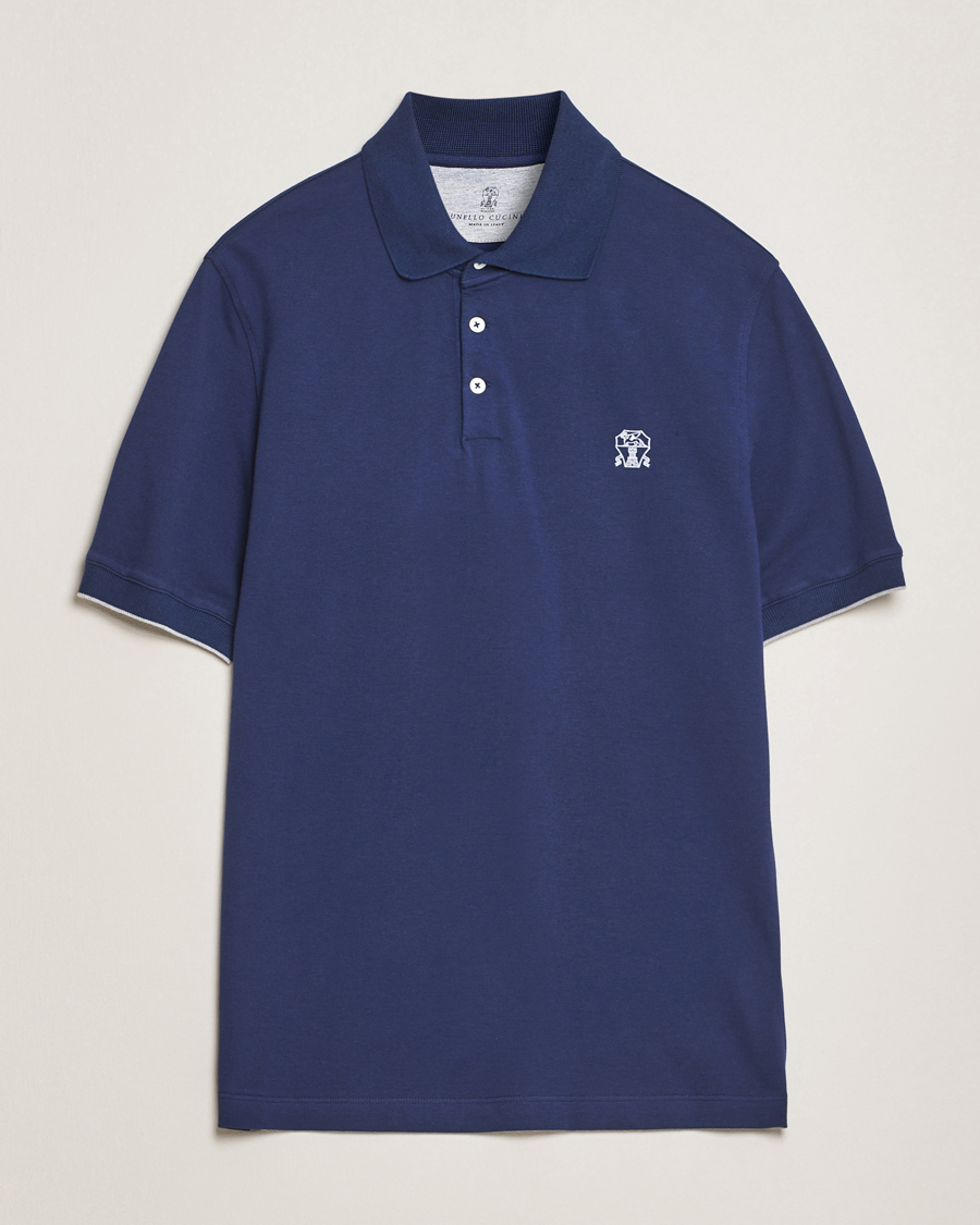 Herren | Poloshirts | Brunello Cucinelli | Short Sleeve Logo Polo Navy