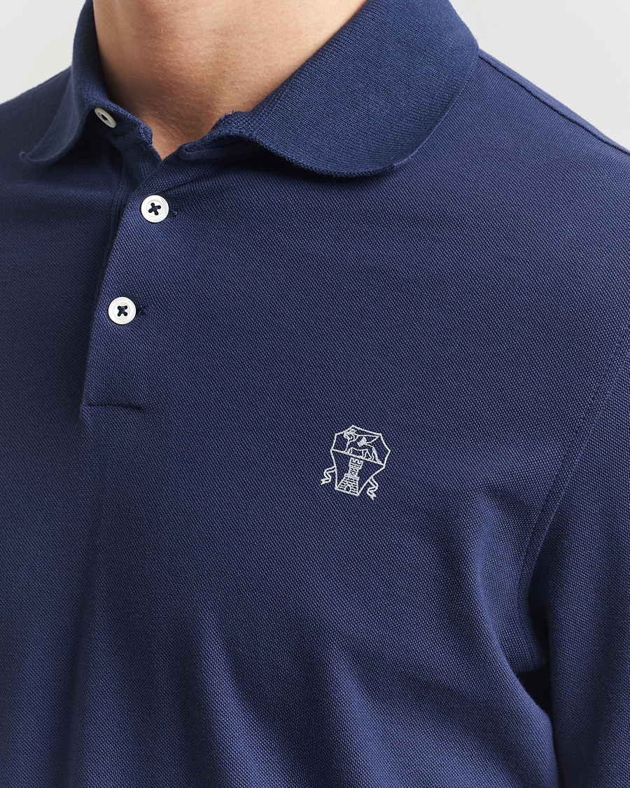 Herren | Poloshirts | Brunello Cucinelli | Short Sleeve Logo Polo Navy