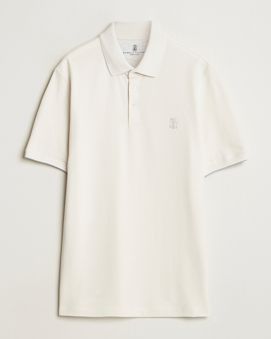 Herren | Poloshirts | Brunello Cucinelli | Short Sleeve Logo Polo Off White