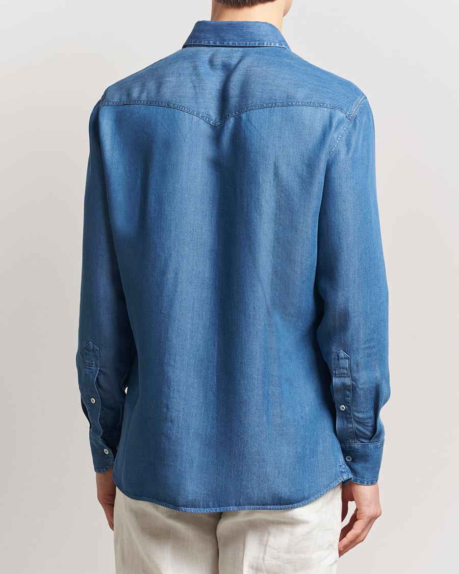 Herren | Hemden | Brunello Cucinelli | Denim Western Shirt Navy