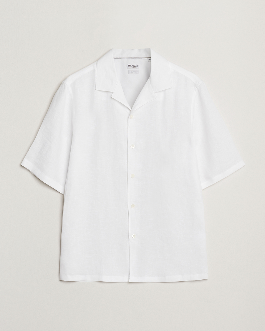 Herren | Hemden | Brunello Cucinelli | Linen Camp Shirt White