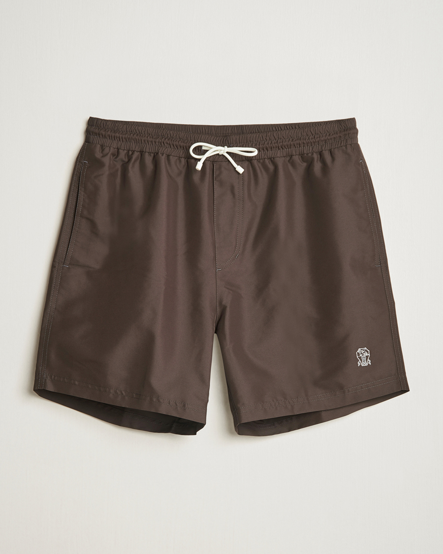 Herren | Badehosen | Brunello Cucinelli | Nylon Swim Trunks Dark Brown