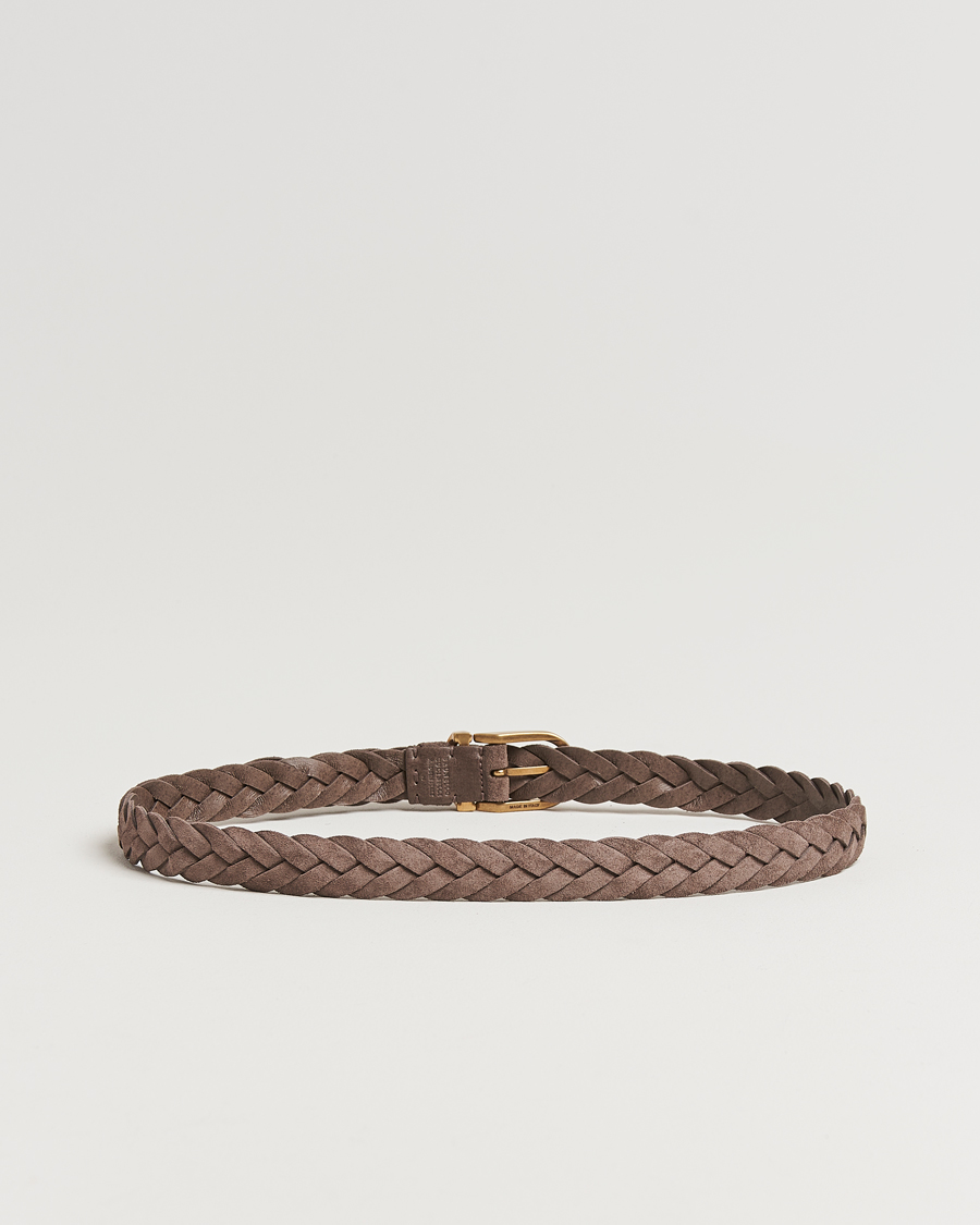 Herren | Brunello Cucinelli Braided Belt Brown Suede | Brunello Cucinelli | Braided Belt Brown Suede