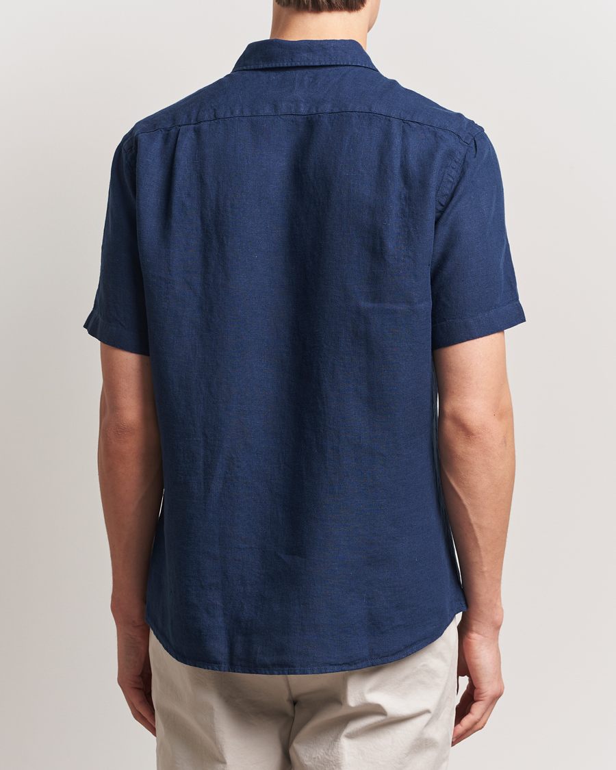 Herren | Hemden | Charles Tyrwhitt | Pure Linen Short Sleeve Slim Fit Shirt Navy