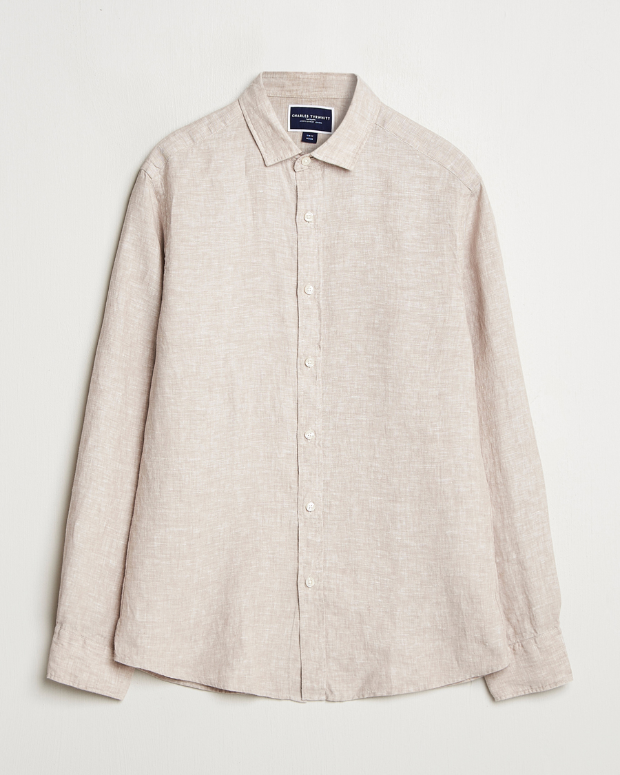 Herren | Hemden | Charles Tyrwhitt | Pure Linen Slim Fit Shirt Oatmeal
