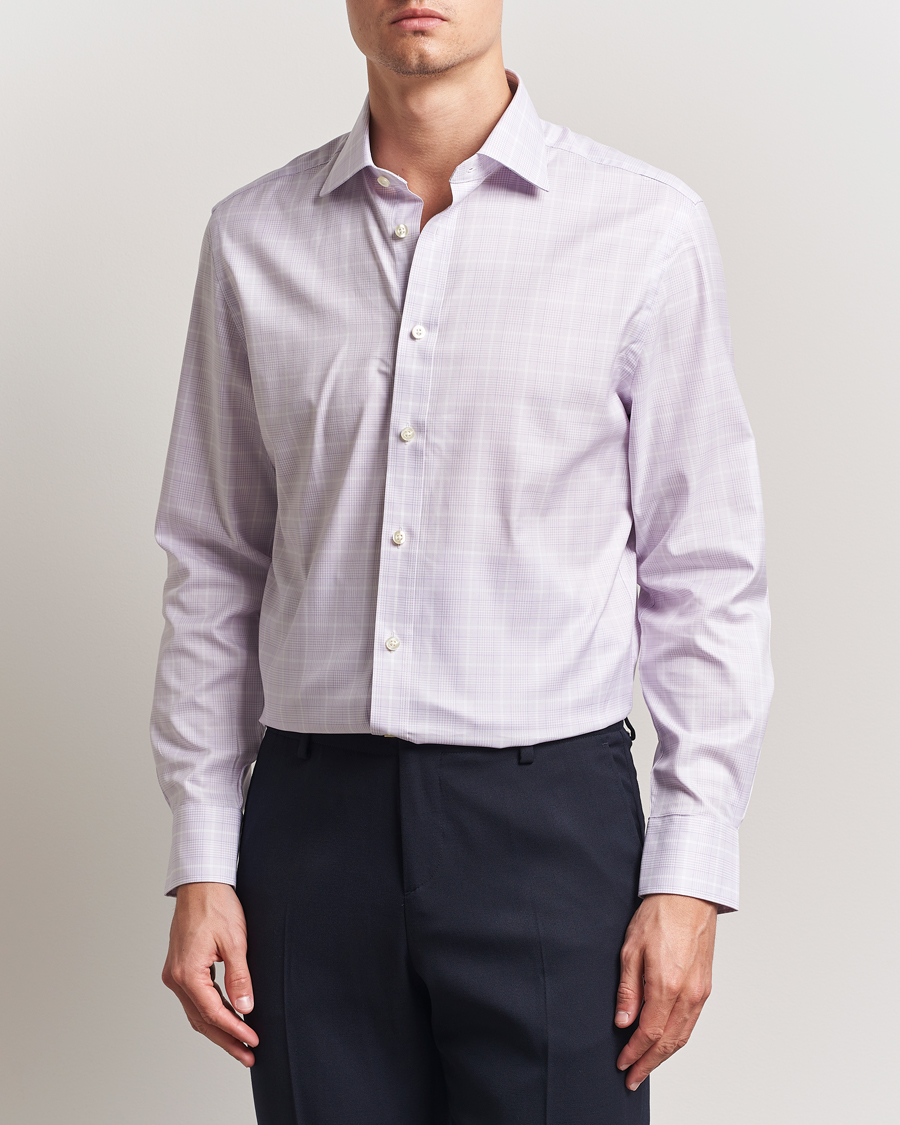 Herren | Hemden | Charles Tyrwhitt | Egyptian Cotton Pow Check Shirt Lavender