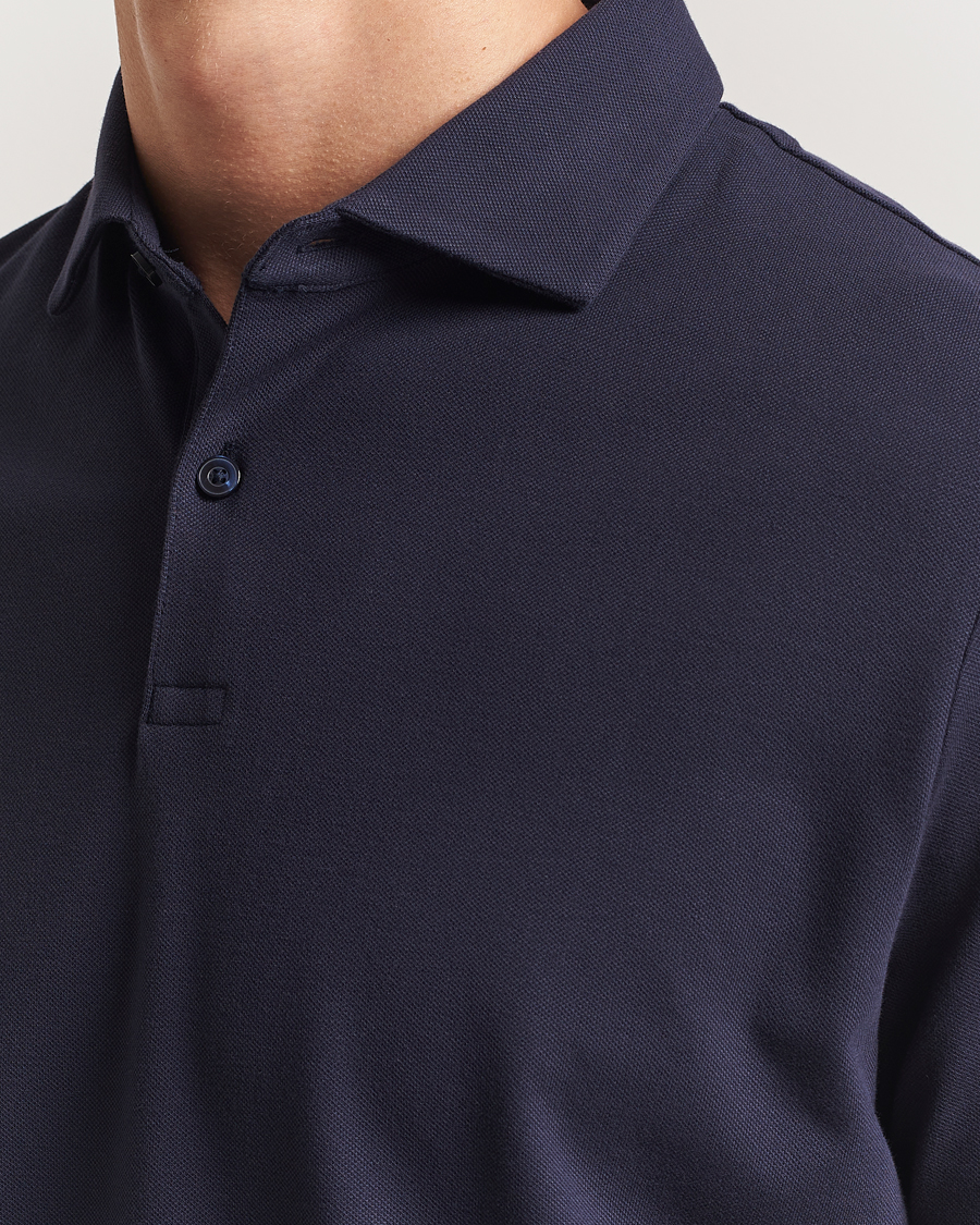 Herren | Poloshirts | Charles Tyrwhitt | Short Sleeve Cotton Pique Polo Navy