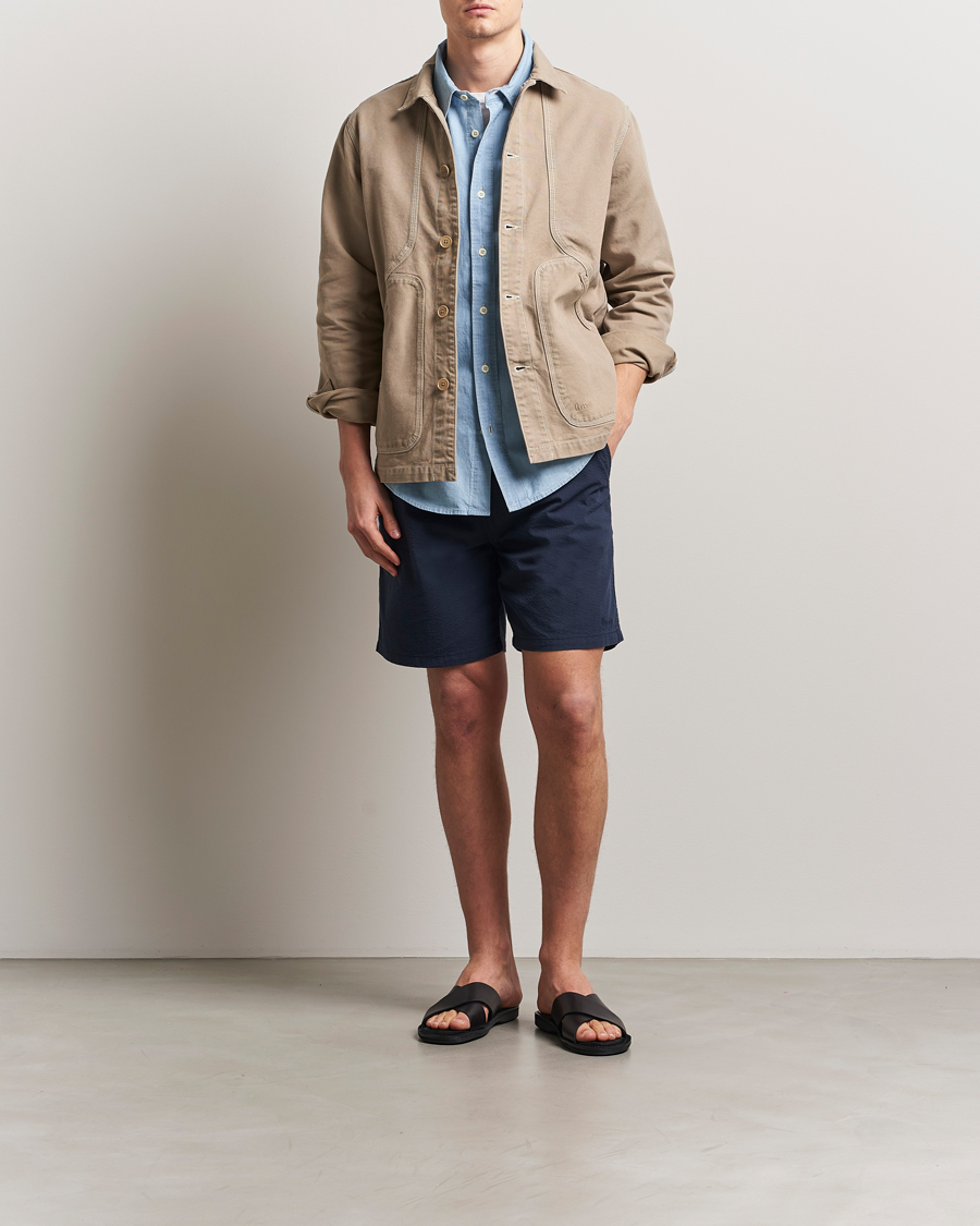 Herren | Shorts | Forét | Hush Seersucker Shorts Navy
