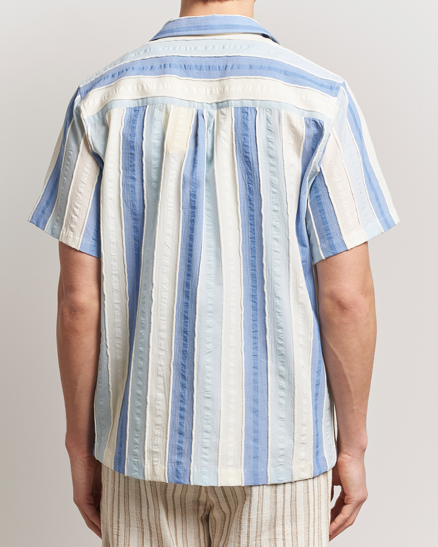 Herren | Hemden | Forét | Peer Jaquard Short Sleeve Shirt Blue