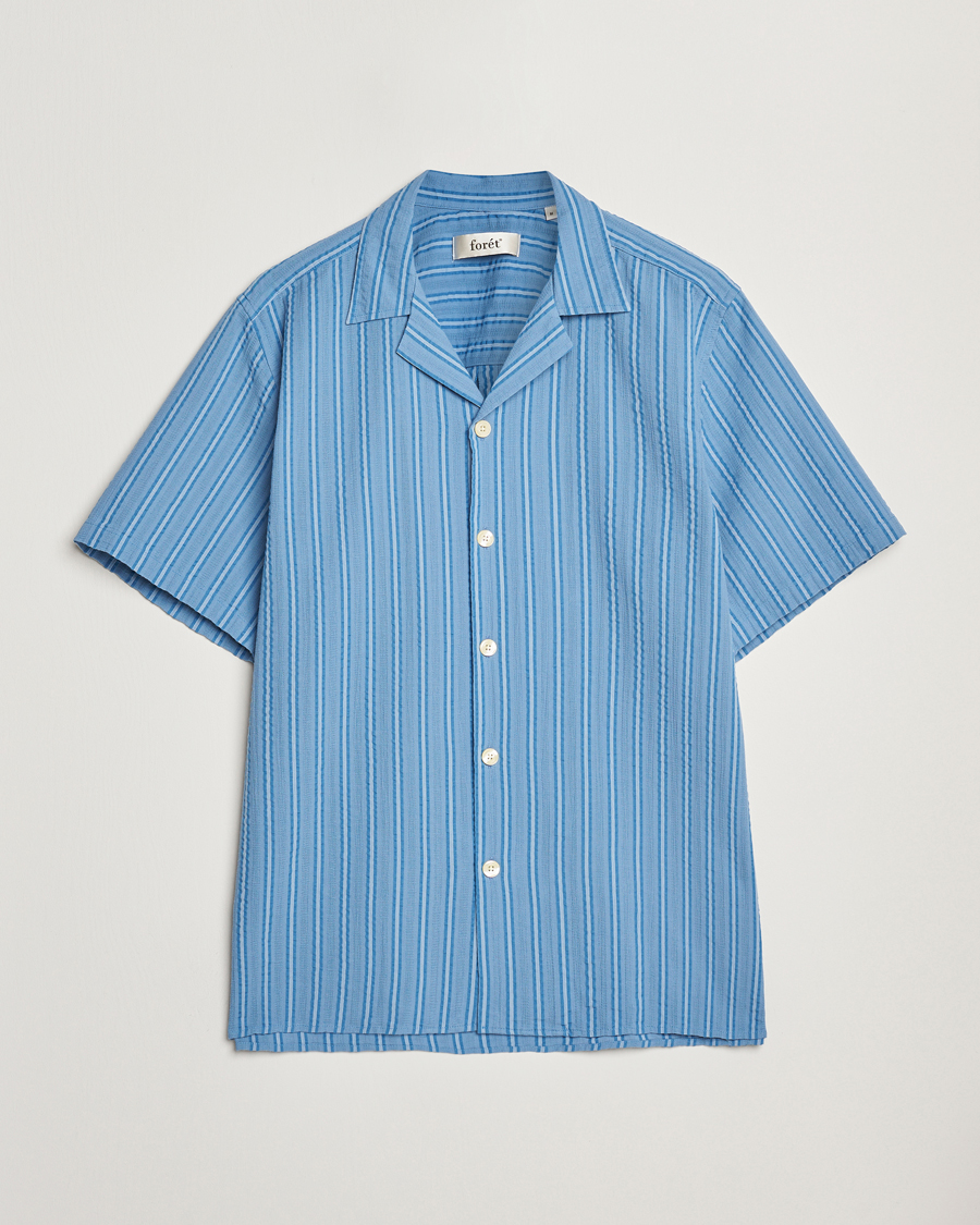 Herren | Hemden | Forét | Peer Short Sleeve Shirt Blue