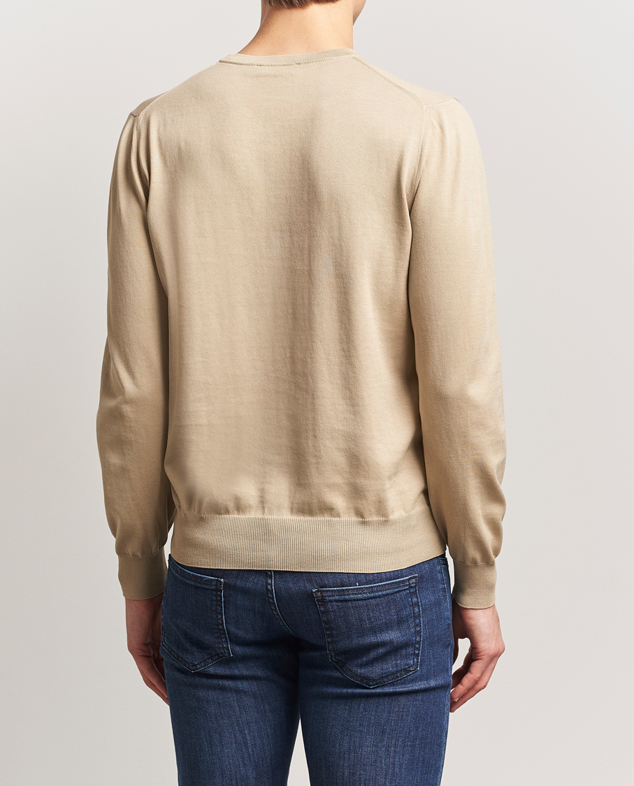 Herren | Pullover | Canali | Cotton Crew Neck Pullover Beige