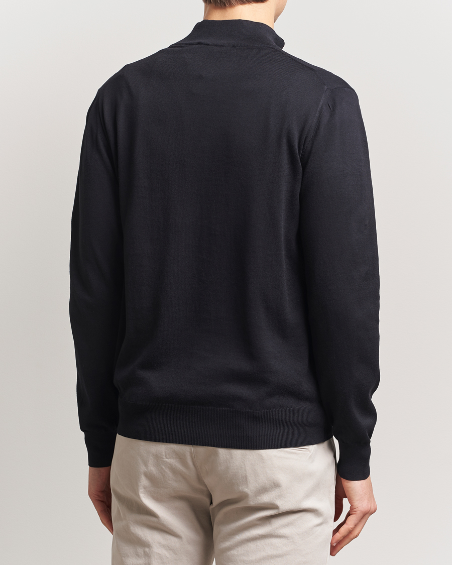 Herren | Pullover | Canali | Cotton Half Zip Black