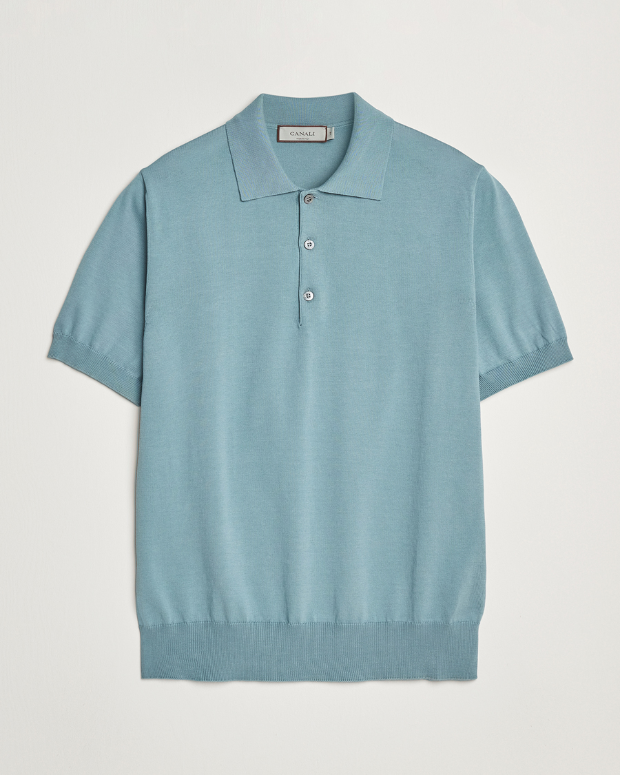 Herren | Poloshirts | Canali | Cotton Short Sleeve Polo Teal