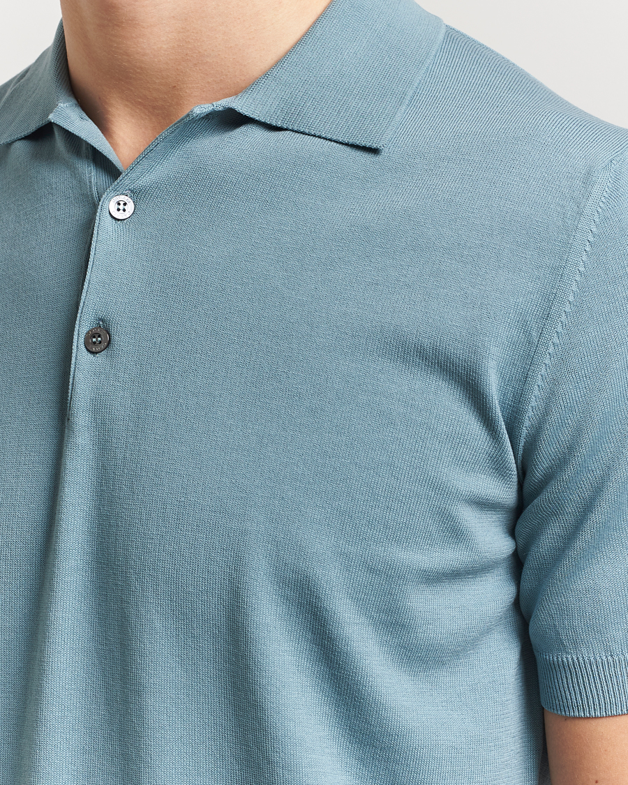 Herren | Poloshirts | Canali | Cotton Short Sleeve Polo Teal