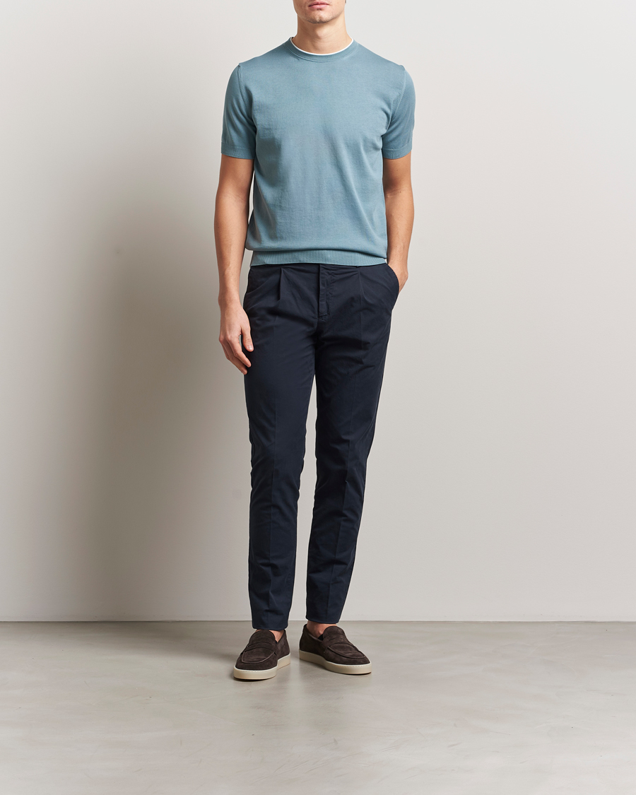 Herren | T-Shirts | Canali | Contrast Short Sleeve T-Shirt Teal