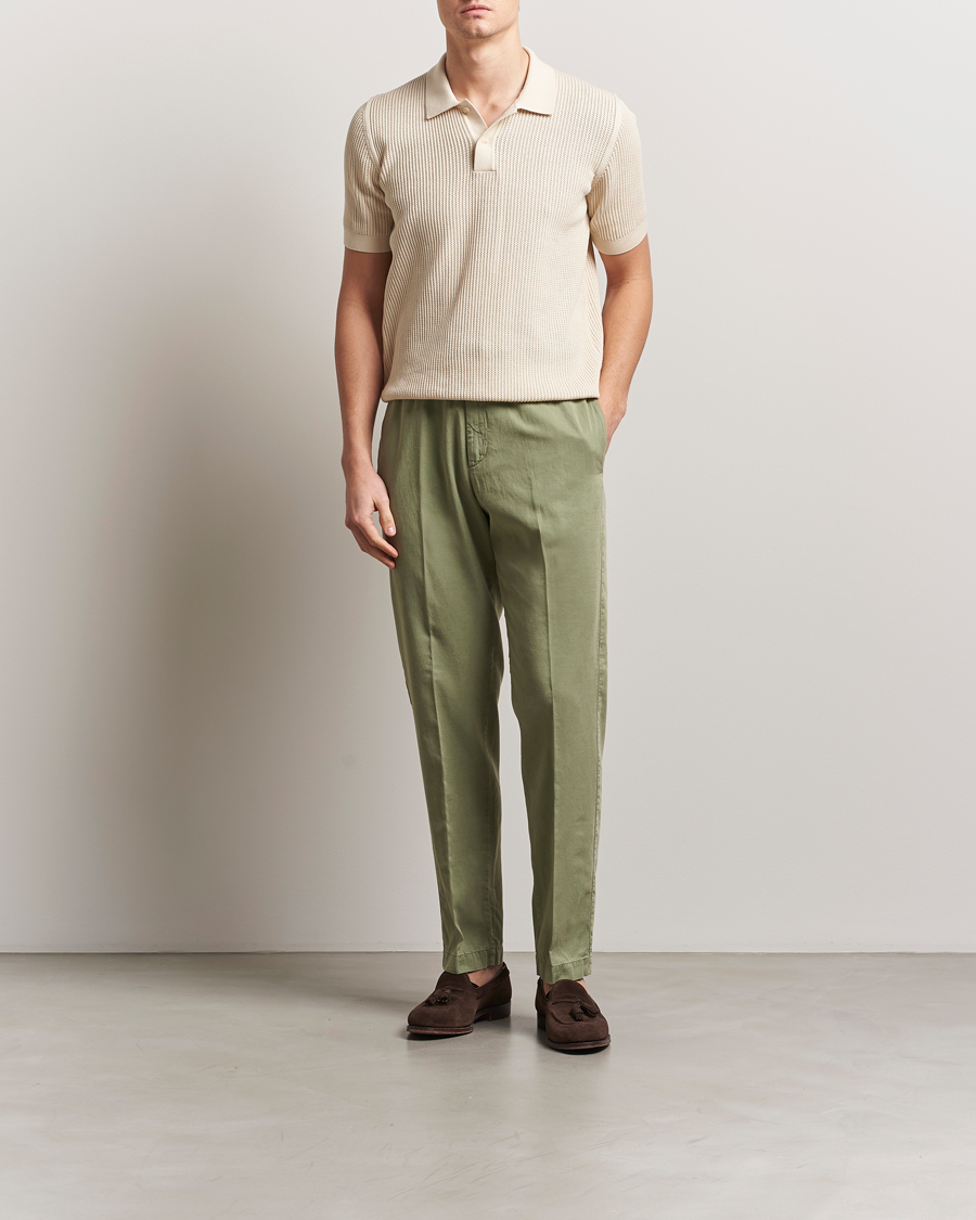 Herren | Hosen | Canali | Drawstring Slacks Military Green