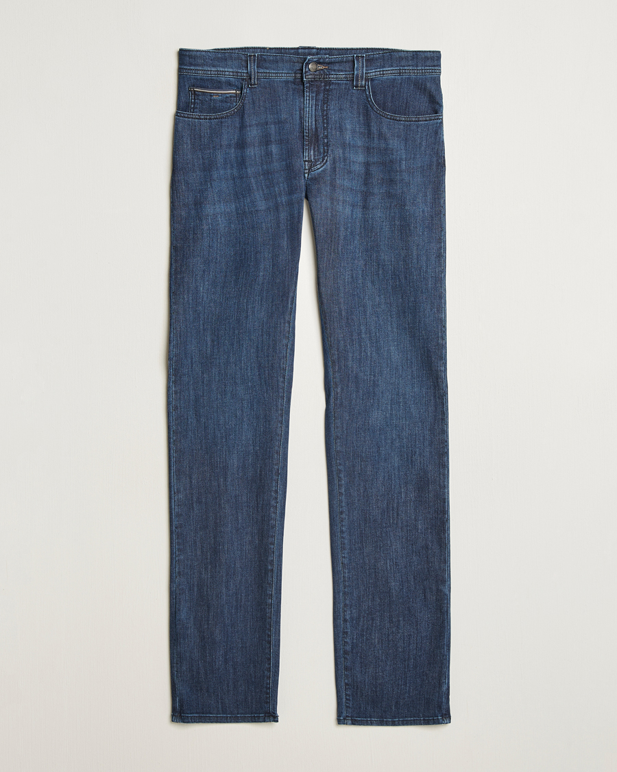 Herren | Jeans | Canali | Slim Fit 5-Pocket Jeans Dark Blue Wash