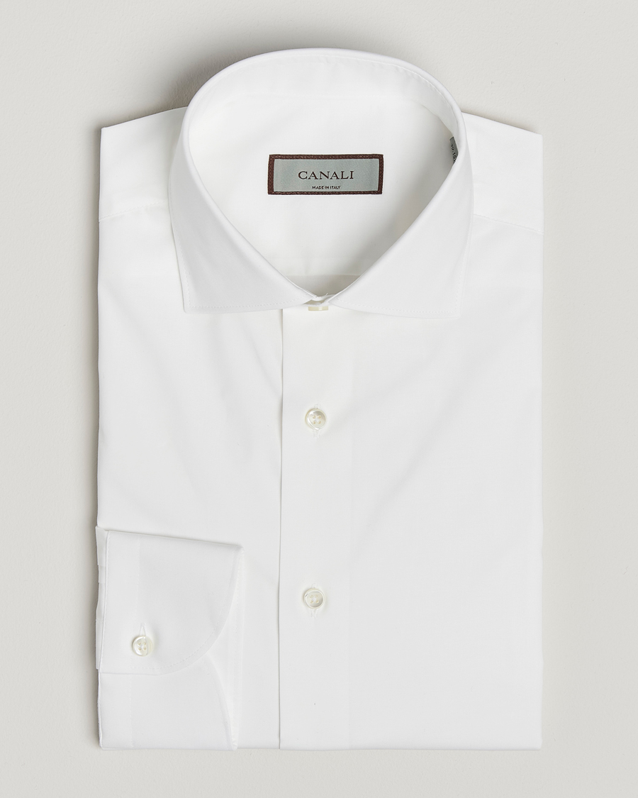 Herren | Hemden | Canali | Slim Fit Cotton/Stretch Shirt White