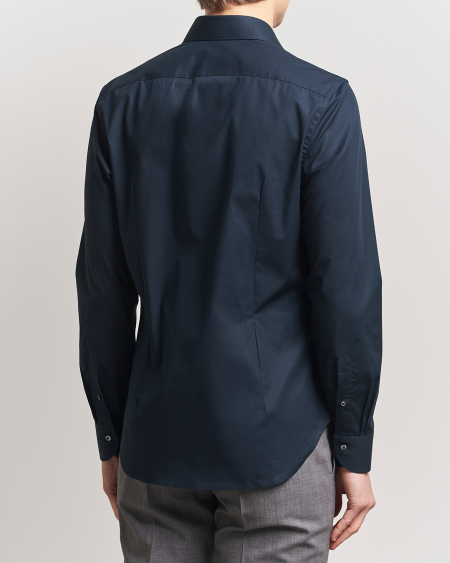 Herren | Hemden | Canali | Slim Fit Cotton/Stretch Shirt Navy