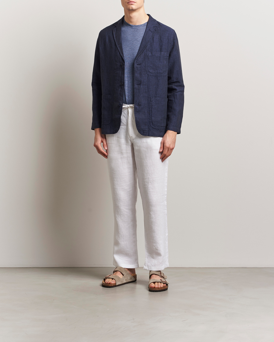 Herren | Hosen | KnowledgeCotton Apparel | Loose Linen Pants Bright White