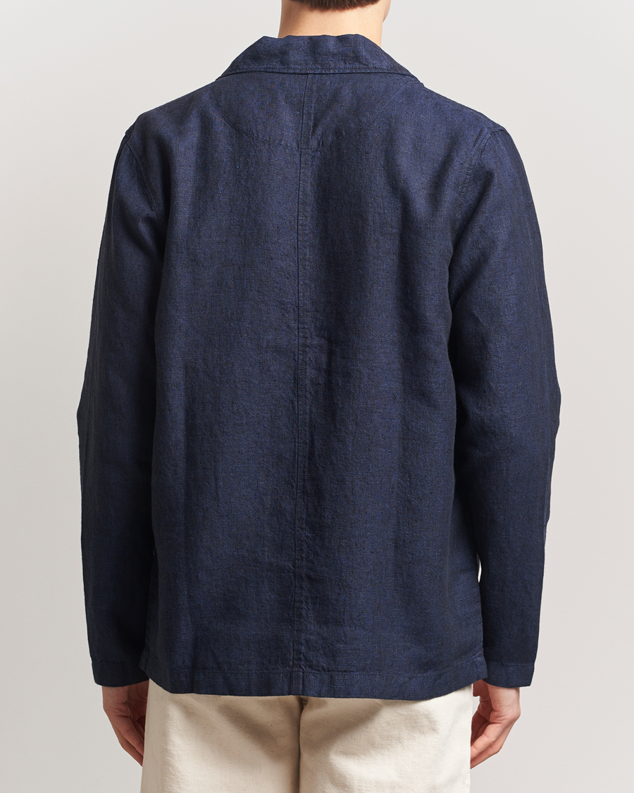 Herren | Hemden | KnowledgeCotton Apparel | Linen Overshirt Total Eclipse