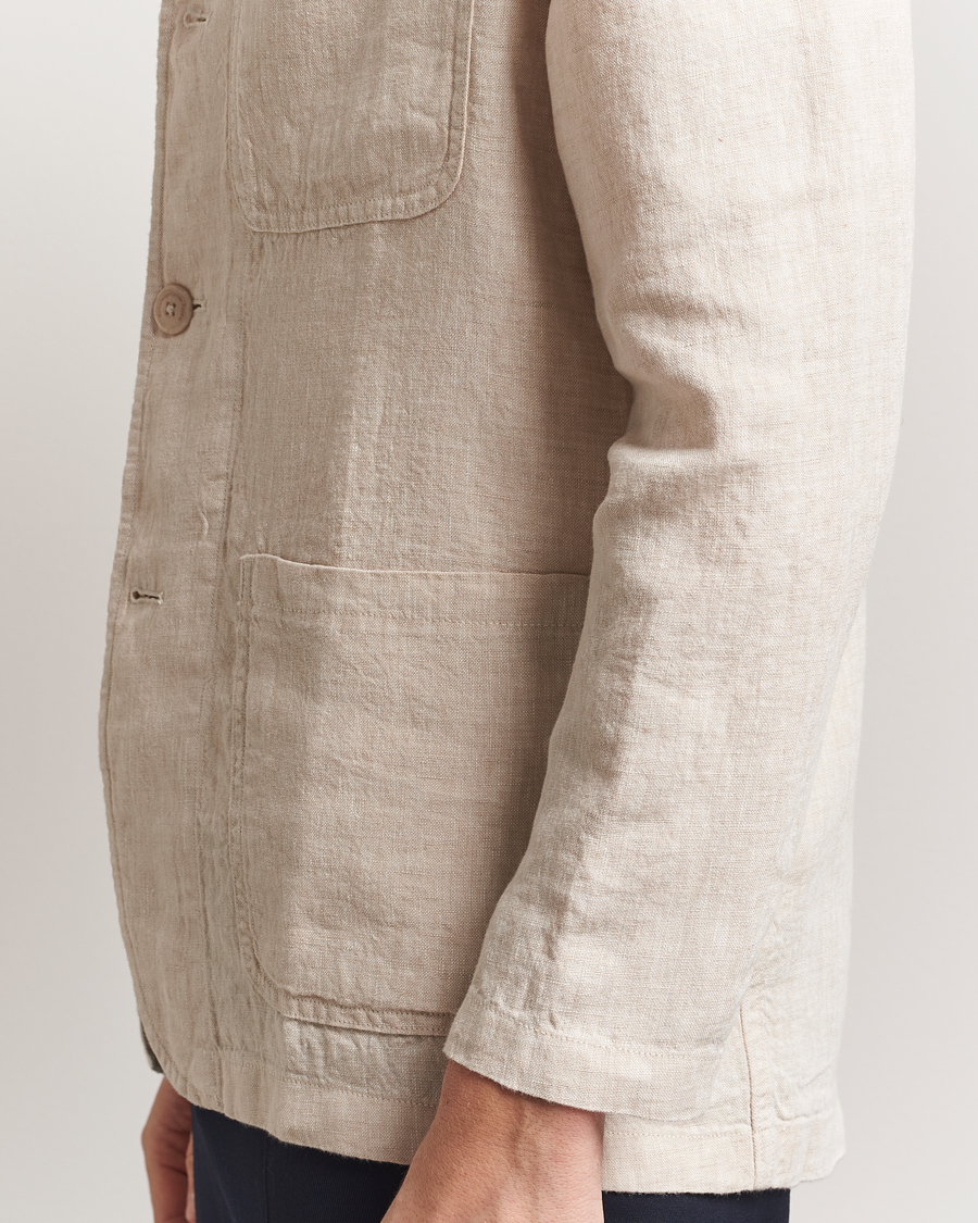 Herren | Sakkos | KnowledgeCotton Apparel | Linen Blazer Light Feather Grey