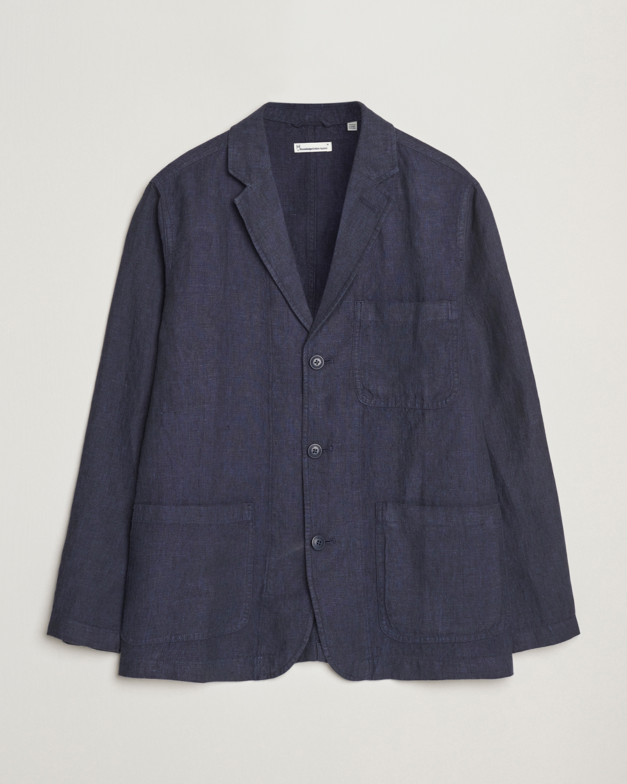 Herren | Sakkos | KnowledgeCotton Apparel | Linen Blazer Total Eclipse