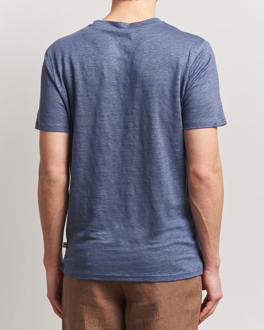 Herren | T-Shirts | KnowledgeCotton Apparel | Organic Linen T-Shirt Vintage Indigo