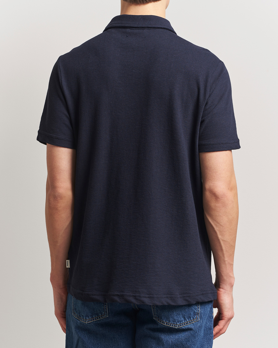 Herren | Hemden | KnowledgeCotton Apparel | Short Sleeve Boucle Shirt Night Sky