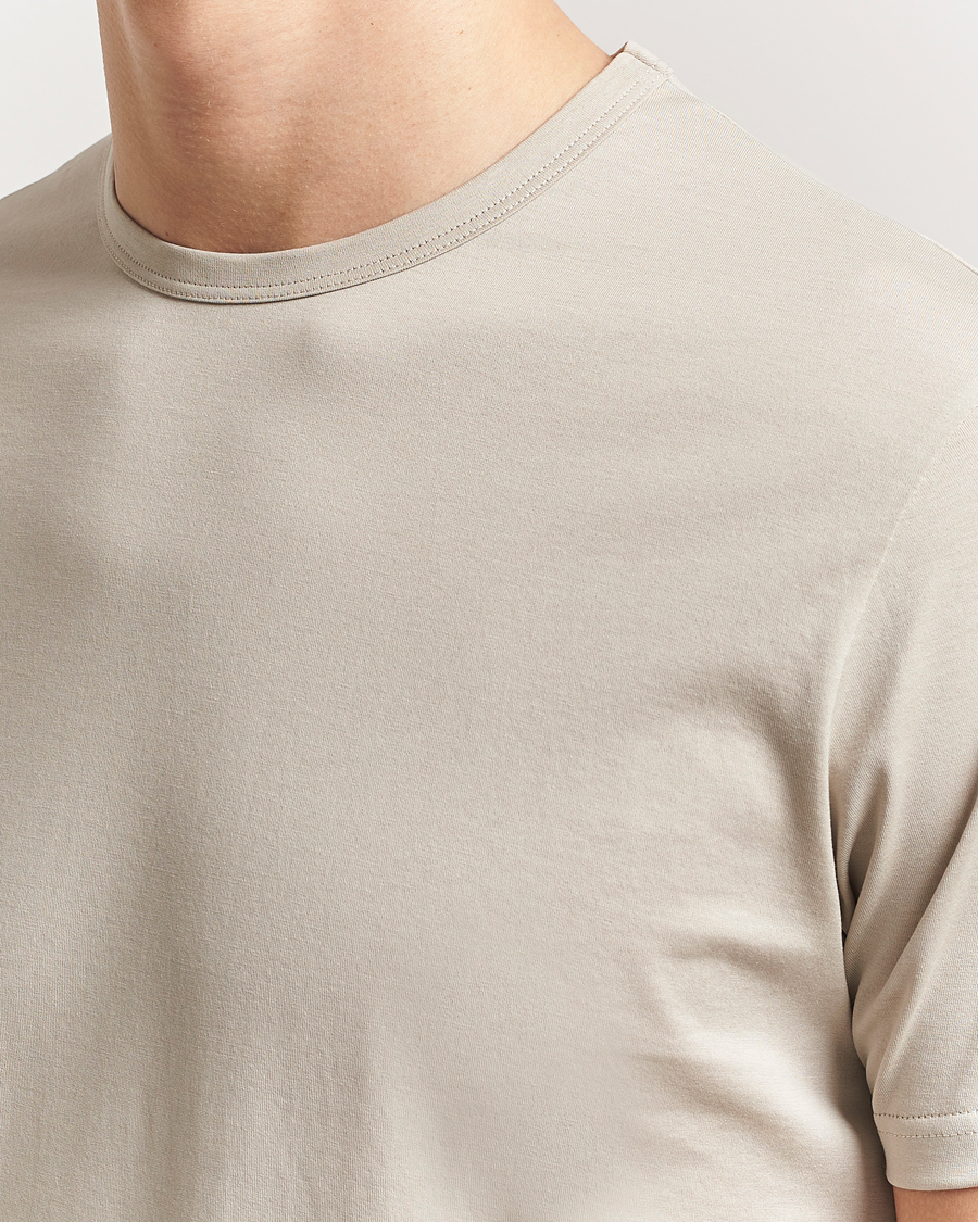 Herren | T-Shirts | Sunspel | Crew Neck Q82 Cotton T-Shirt Ash Grey