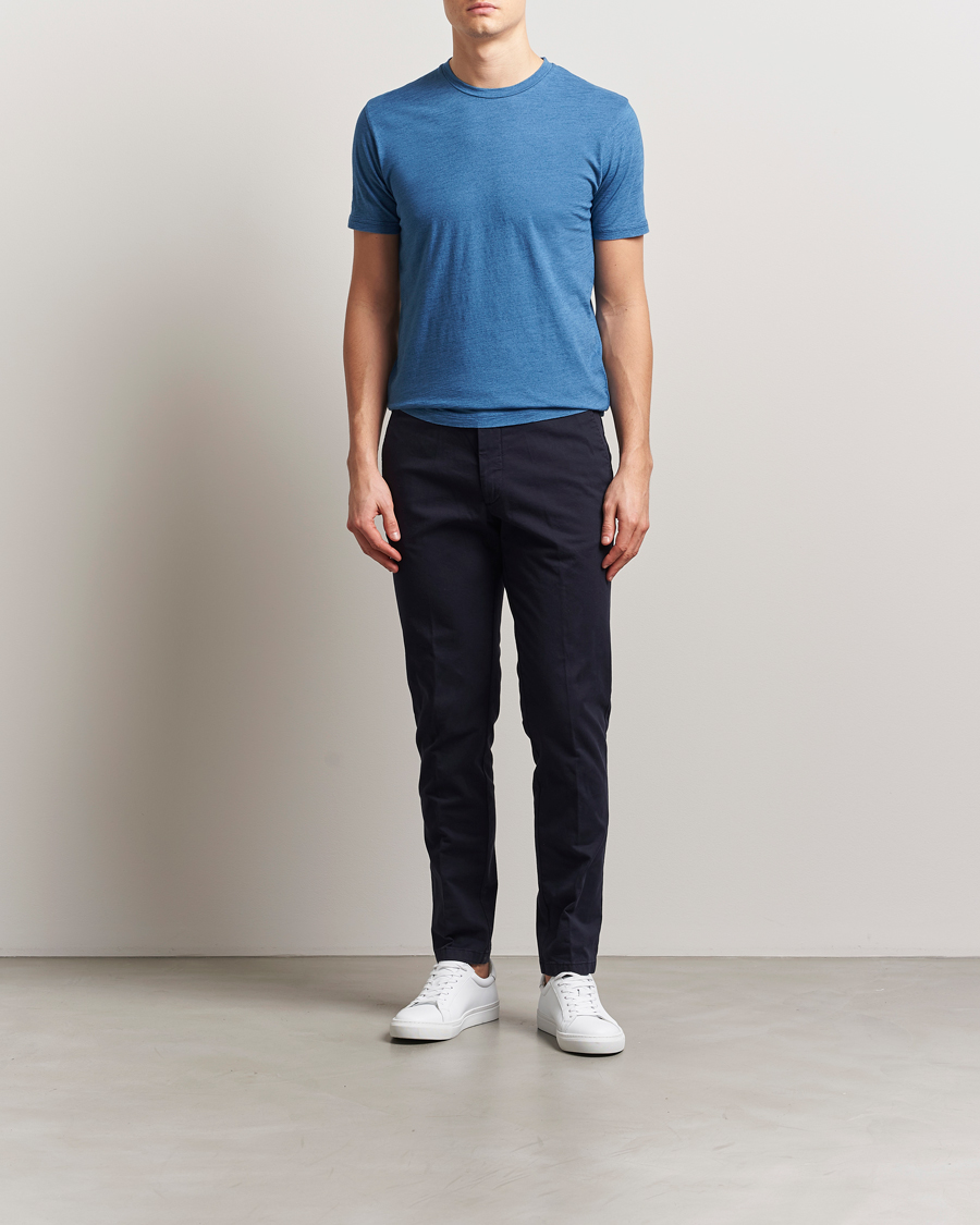 Herren | T-Shirts | Sunspel | Riviera Midweight T-Shirt Mid Indigo Wash