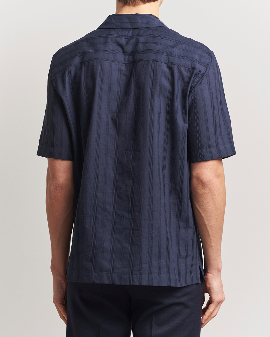 Herren | Hemden | Sunspel | Embroidered Cotton Camp Shirt Navy