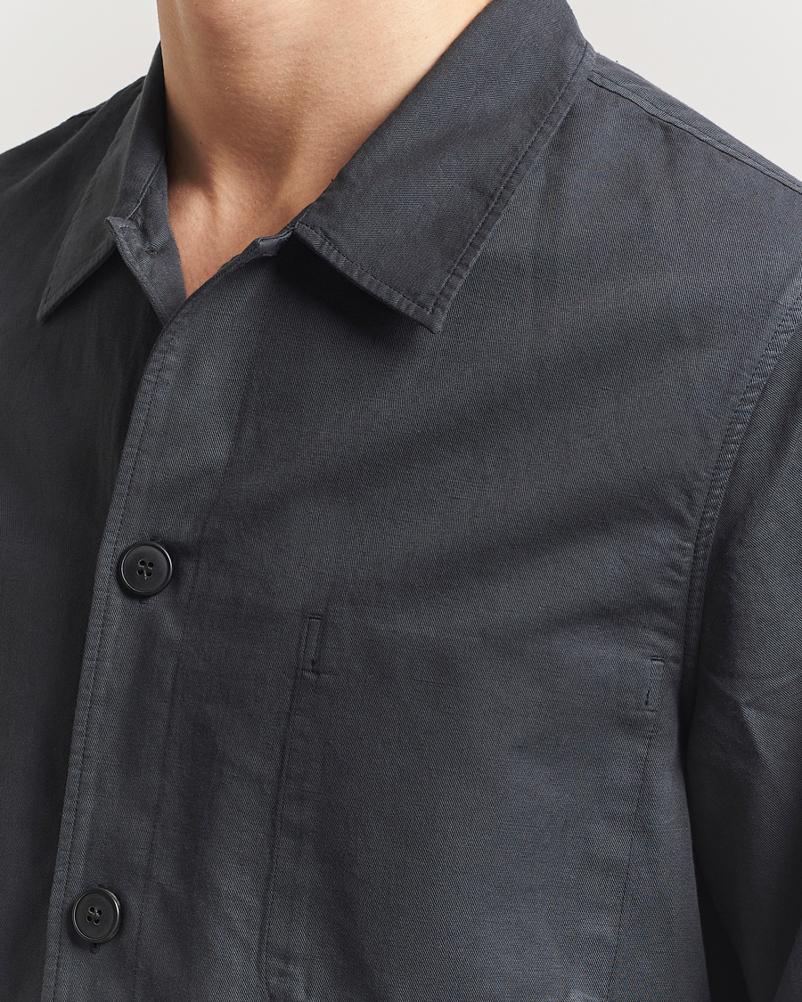 Herren | Hemden | Sunspel | Twin Pocket Cotton/Linen Jacket Charcoal