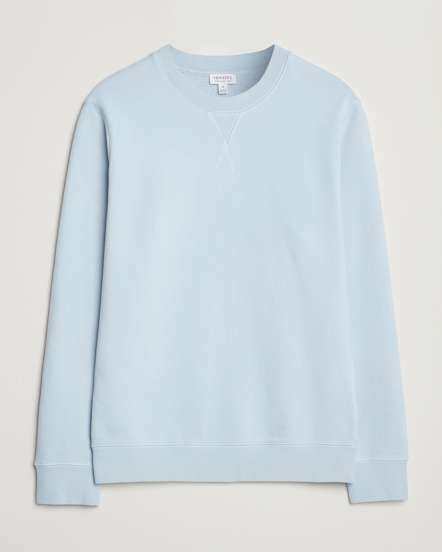 Herren | Pullover | Sunspel | Loopback Sweatshirt Blue Mist