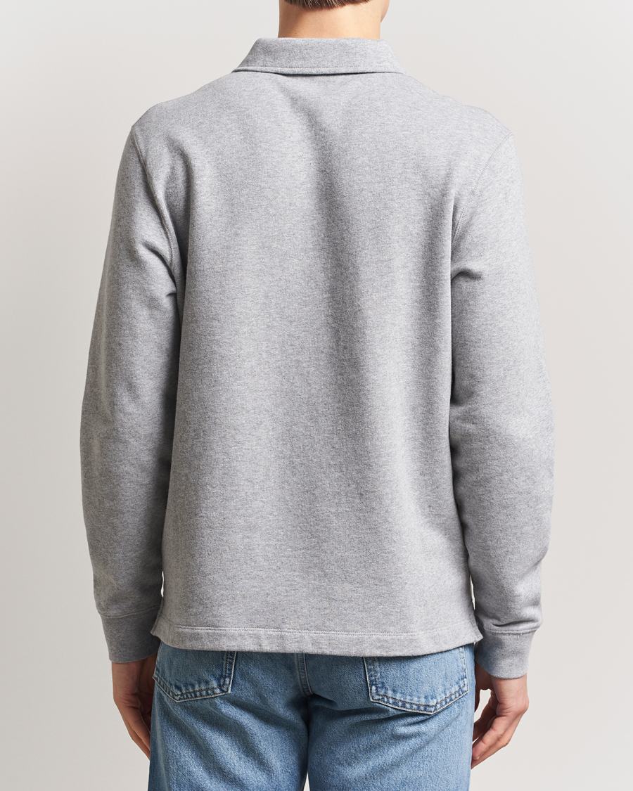 Herren | Pullover | Sunspel | Loopback Polo Sweatshirt Grey Melange