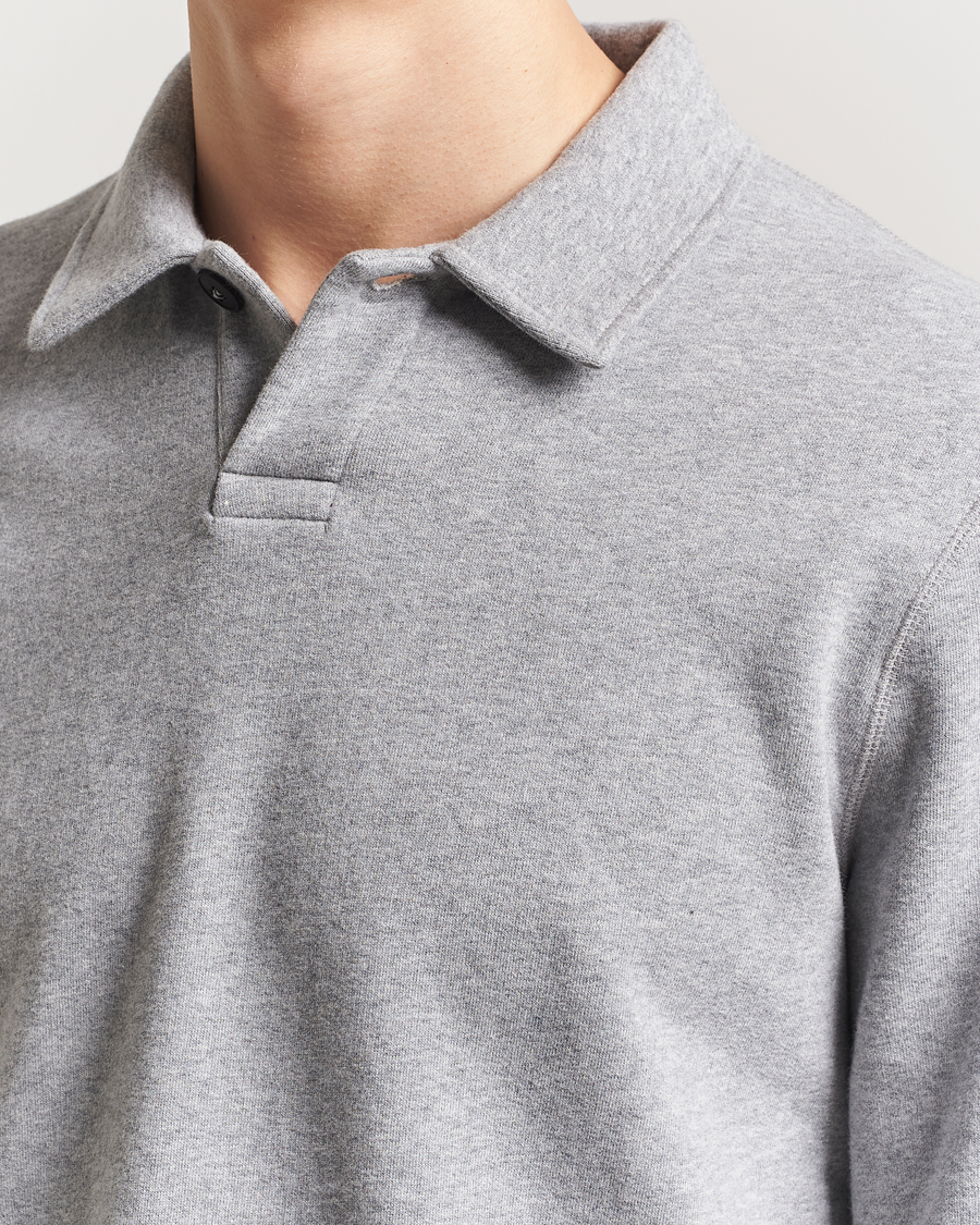 Herren | Pullover | Sunspel | Loopback Polo Sweatshirt Grey Melange