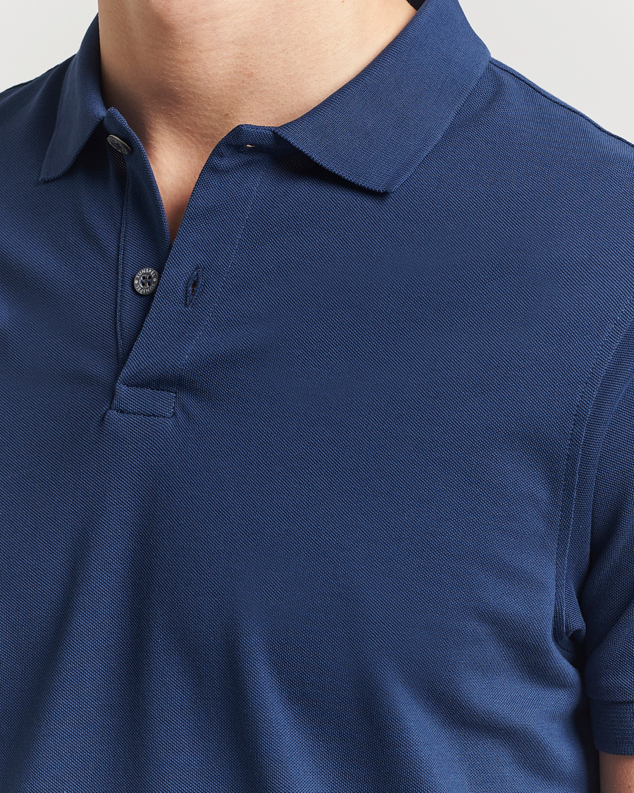 Herren | Poloshirts | Sunspel | Supima Cotton Short Sleeve Pique Polo Ink Blue