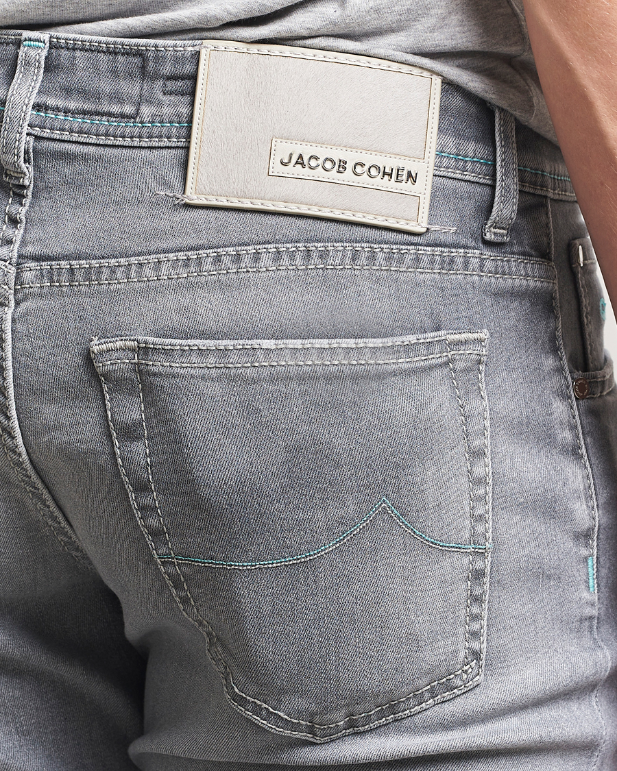 Herren | Jeans | Jacob Cohën | Nick Slim Fit Stretch Jeans Light Grey