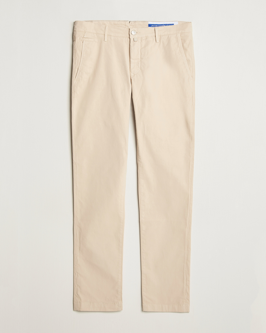 Herren | Hosen | Jacob Cohën | Bobby Cotton Gabardine Chinos Beige