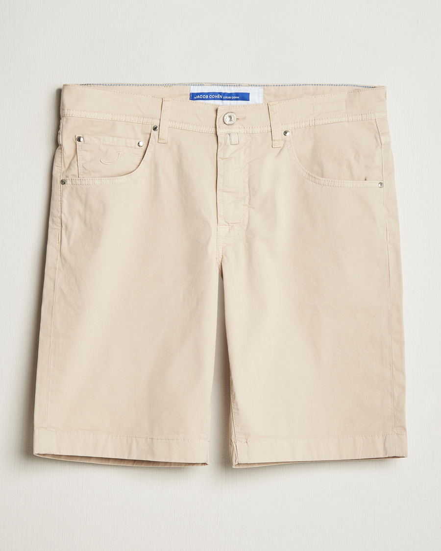 Herren | Shorts | Jacob Cohën | Nicolas Cotton Gabardine Shorts Beige