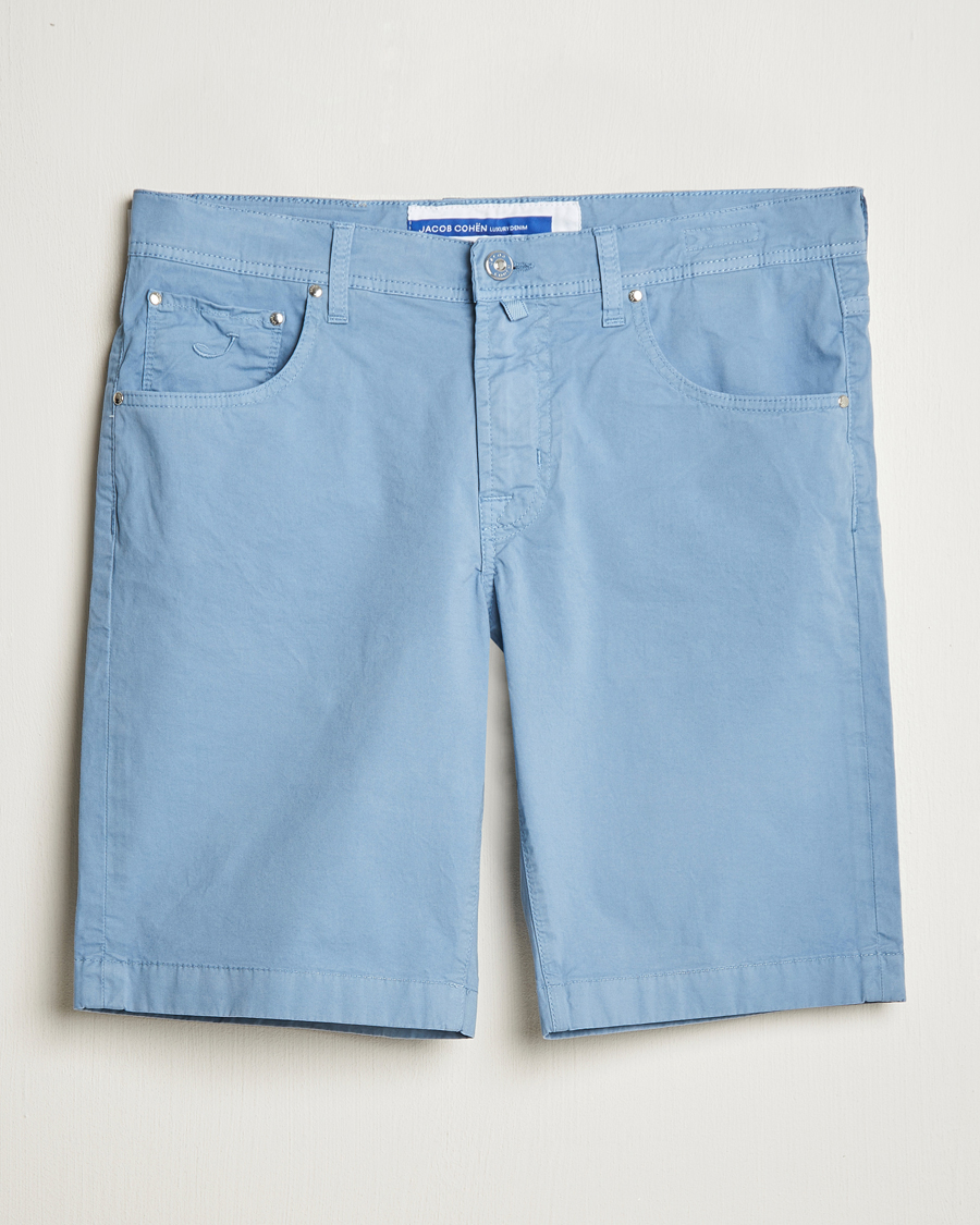 Herren | Shorts | Jacob Cohën | Nicolas Cotton Gabardine Shorts Light Blue