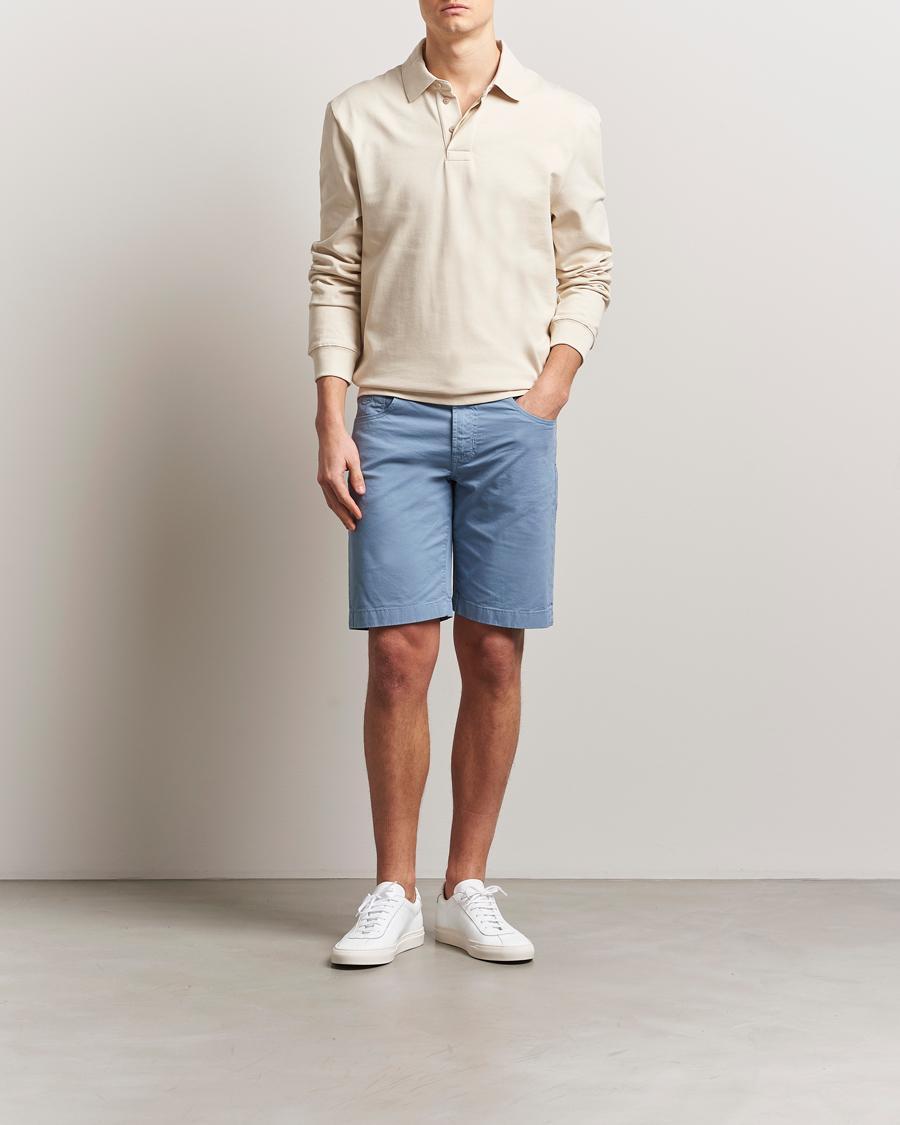 Herren | Shorts | Jacob Cohën | Nicolas Cotton Gabardine Shorts Light Blue