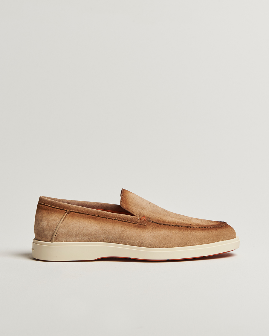 Herren | Santoni Detroit Loafers Beige Suede | Santoni | Detroit Loafers Beige Suede