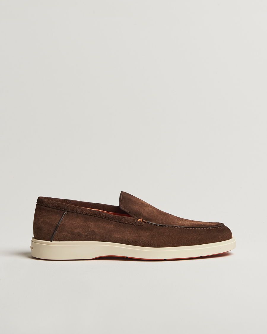 Herren | Santoni Detroit Loafers Brown Suede | Santoni | Detroit Loafers Brown Suede