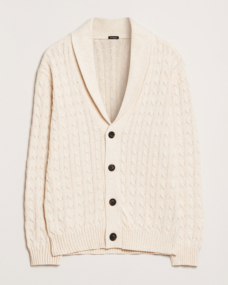 Herren | Pullover | Kiton | Shawl Collar Cardigan Beige