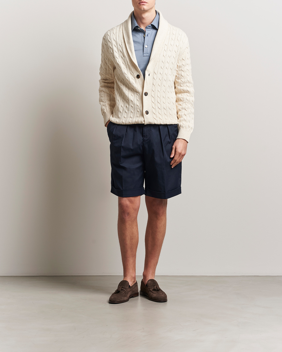Herren | Pullover | Kiton | Shawl Collar Cardigan Beige